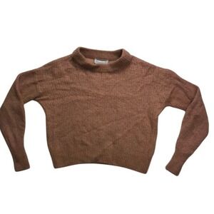 Everlane Womens Alpaca Merino Wool Mock Neck Sweater Brown Small F-SWTR-ALPC